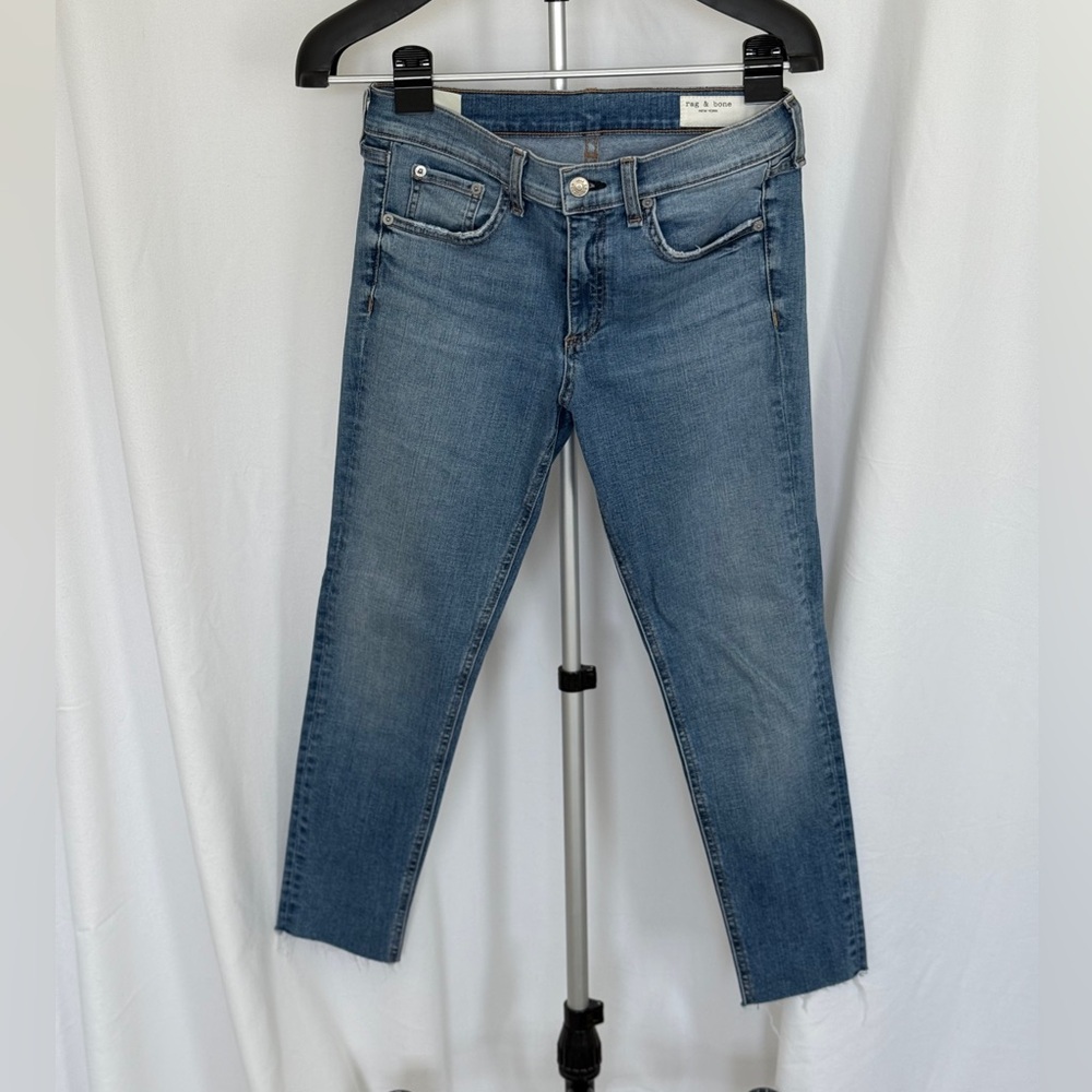 rag & bone Blue Ankle Cropped Jeans